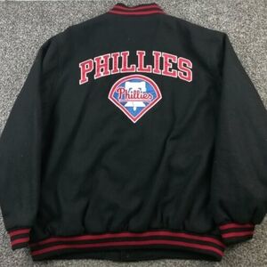 Philadelphia Phillies Black and Red Varsity Jacket- XXL - NEVER WORN